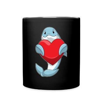 Dolphin Heart - Full Colour Mug - black - Front