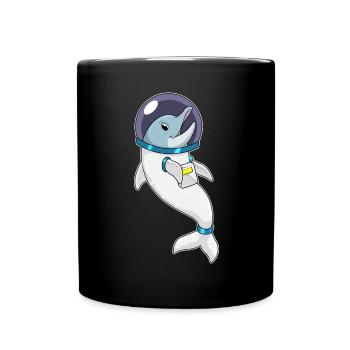 Dolphin Astronaut Space - Full Colour Mug - black - Front