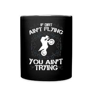Vintage, Wenn Dreck Nicht Flieg - Tasse einfarbig - Schwarz - Vorne