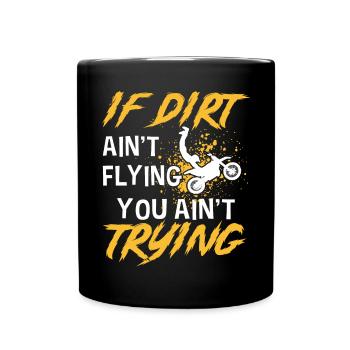 Vintage, Wenn Dreck Nicht Flieg - Tasse einfarbig - Schwarz - Vorne