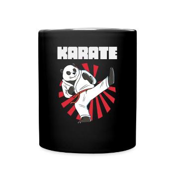 Karate Panda - Karate Japanische Sonne - Tasse einfarbig - Schwarz - Vorne