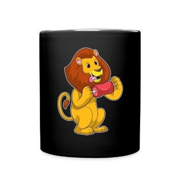 Löwe Fleisch - Tasse einfarbig - Schwarz - Vorne