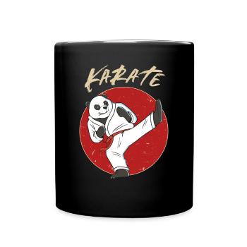 Karate Panda - Karate Japanische Kampfsportarten - Tasse einfarbig - Schwarz - Vorne