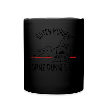 Hund Bulldogge Morgenmuffel - DÜNNES EIS - Hund - Tasse einfarbig - Schwarz - Vorne
