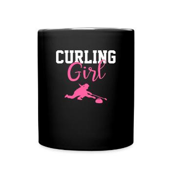 Curling girl, curling - Full Colour Mug - black - Front