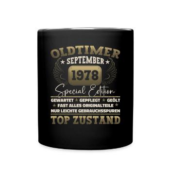 Oldtimer September 1978 44th birthday Geschen - Full Colour Mug - black - Front