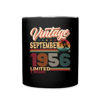 Septembre Né 1956 Cadeau du 66e anniversaire - Mug uni - noir - Devant