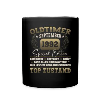 Oldtimer Septembre 1992 30ème anniversaire Geschen - Mug uni - noir - Devant