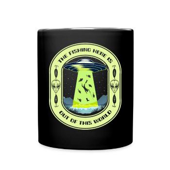 La pêche ici est hors de ce monde la pêche aux OVNIS - Mug uni - noir - Devant