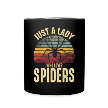 Nur eine Dame, die Vogelspinnen Retro Vintage liebt - Tasse einfarbig - Schwarz - Vorne