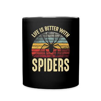 Life Is Better With Spiders Spider owner - Full Colour Mug - black - Front