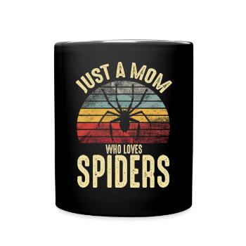 Nur eine Mutter, die Spinnen liebt Retro Spider - Tasse einfarbig - Schwarz - Vorne