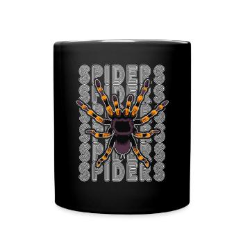 Retro Spider Besitzer Tarantula 80s Text - Tasse einfarbig - Schwarz - Vorne
