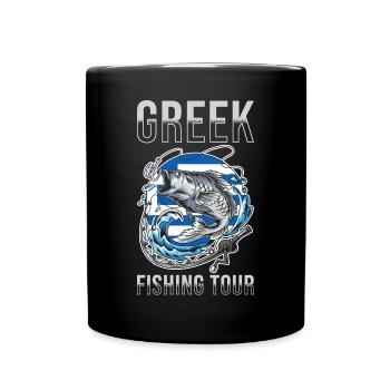 Tour de pêche grec - Mug uni - noir - Devant