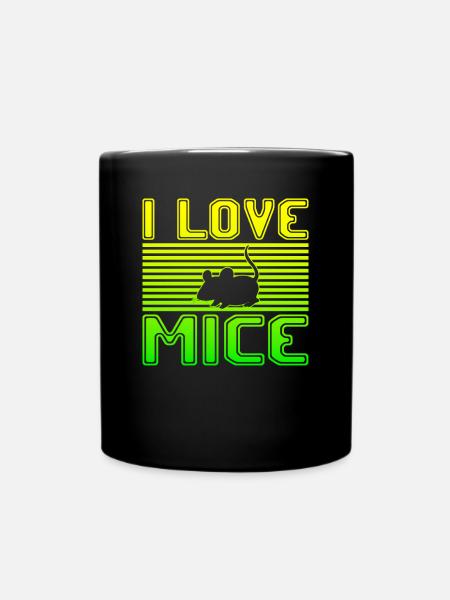 ich liebe mäuse - Tasse einfarbig - Schwarz