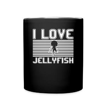 I love jellyfish - Tasse einfarbig - Schwarz - Vorne