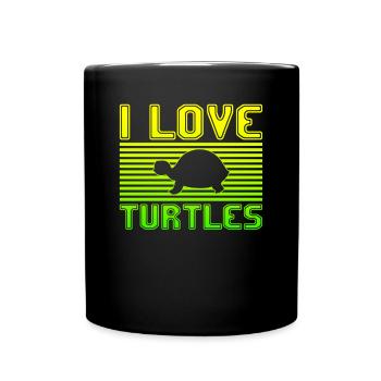 I love turtles - Full Colour Mug - black - Front