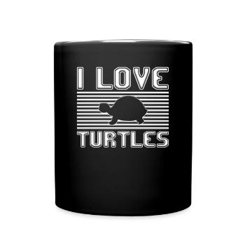 I love turtles - Full Colour Mug - black - Front