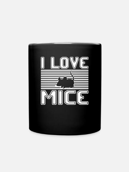 ich liebe mäuse - Tasse einfarbig - Schwarz