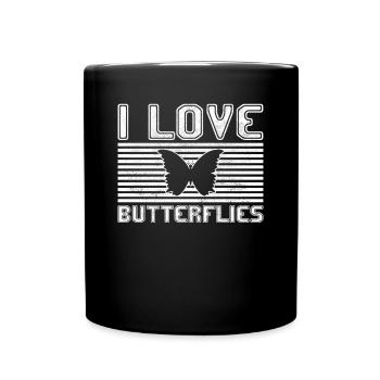 I love butterflies - Tasse einfarbig - Schwarz - Vorne