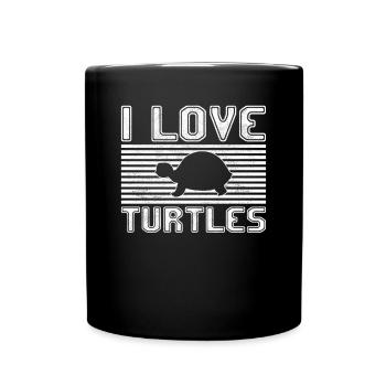 I love turtles - Full Colour Mug - black - Front