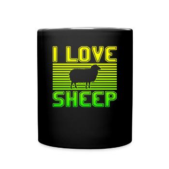 J’aime les moutons - Mug uni - noir - Devant