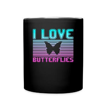 I love butterflies - Tasse einfarbig - Schwarz - Vorne