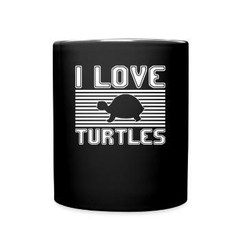 I love turtles - Full Colour Mug - black - Front