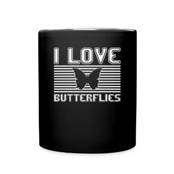 I love butterflies - Tasse einfarbig - Schwarz - Vorne