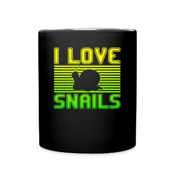 I love snails - Tasse einfarbig - Schwarz - Vorne