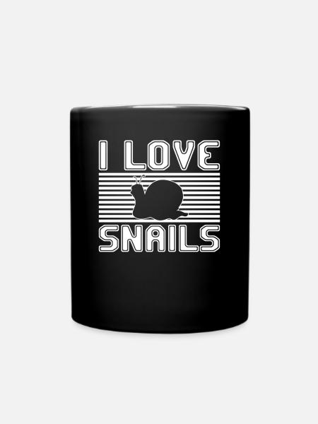 I love snails - Tasse einfarbig - Schwarz