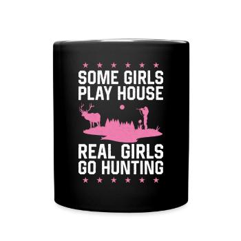 Buck Deer Hunting Hunter Girl Some - Full Colour Mug - black - Front