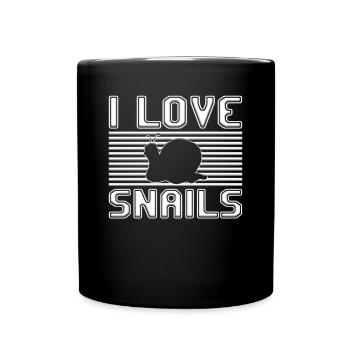 I love snails - Tasse einfarbig - Schwarz - Vorne