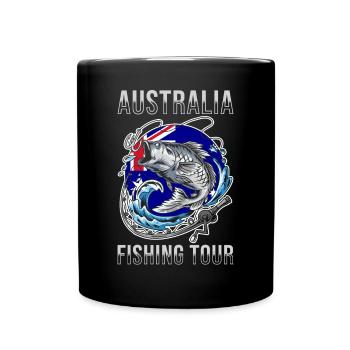 Angeltour Australien - Tasse einfarbig - Schwarz - Vorne