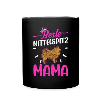 Beste Mittelspitz Mama - Tasse einfarbig - Schwarz - Vorne