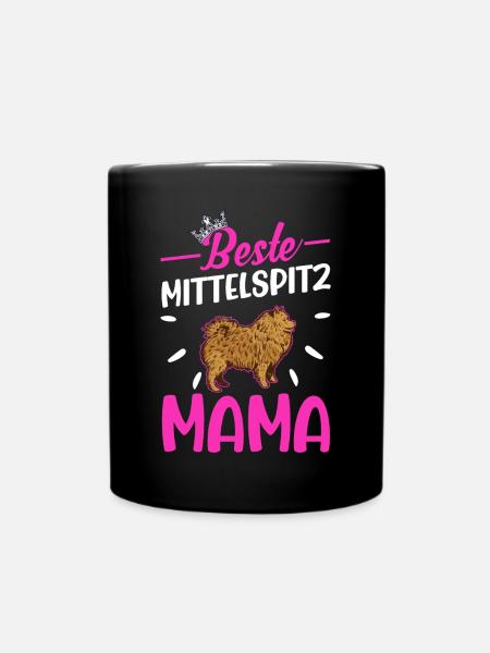 Beste Mittelspitz Mama - Tasse einfarbig - Schwarz