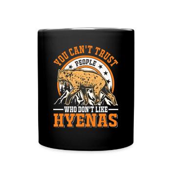 Hyäne Geschenk Erdwolf Hyena - Tasse einfarbig - Schwarz - Vorne