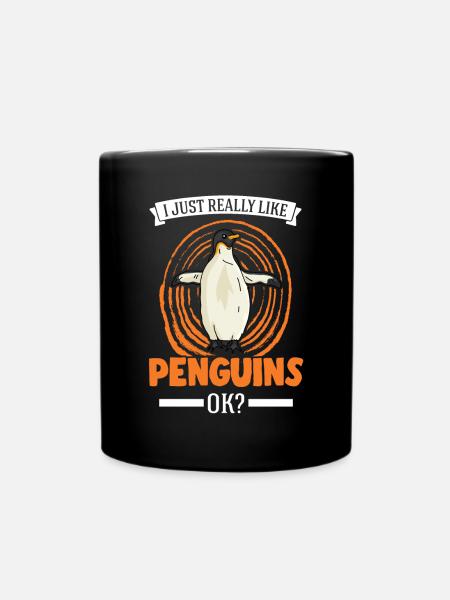 I just really like Penguins Pinguin - Enfärgad mugg - svart