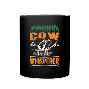 Cow Whisperer Farmer Cattle Breeder Cows - Full Colour Mug - black - Front