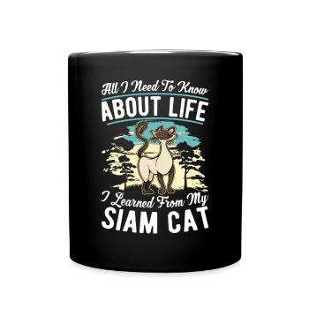 Siamkatze Siam Cat Siamesische Katze - Tasse einfarbig - Schwarz - Vorne