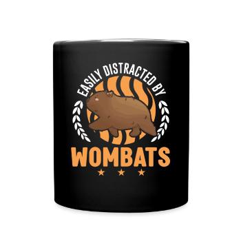 Easily distracted by Wombats - Tasse einfarbig - Schwarz - Vorne