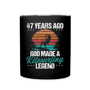 47 Birthday Kitesurf Legend Kiteboard 47 Year Old - Tasse einfarbig - Schwarz - Vorne