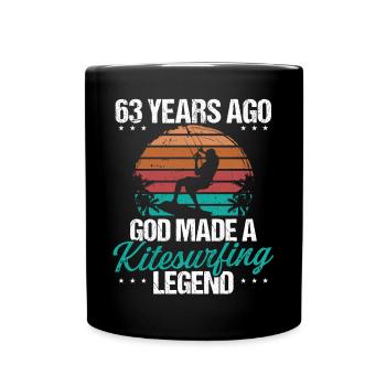 63 Birthday Kitesurf Legend Kiteboard 63 Year Old - Tasse einfarbig - Schwarz - Vorne
