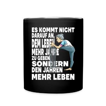 Rüstige Oma Fite Großmutter Sportliche Senorin - Tasse einfarbig - Schwarz - Vorne