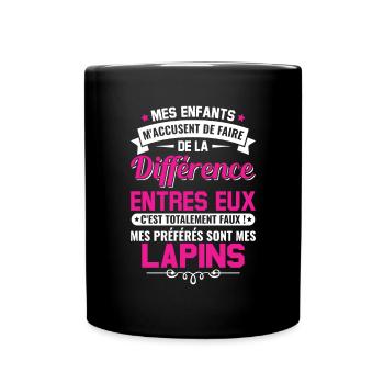 humour fête des mères maman propriétaire lapins - Mug uni - noir - Devant