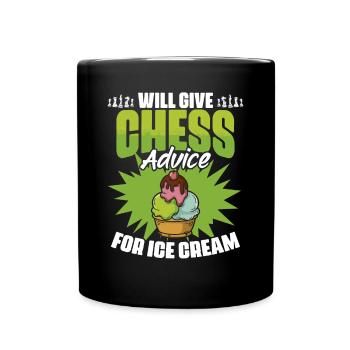 Chess Lessons Funny Board Game Humor for - Full Colour Mug - black - Front