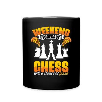 Wochenendprognose Lustiger Schachspiel-Enthusiast - Tasse einfarbig - Schwarz - Vorne