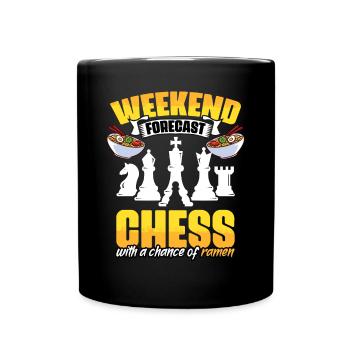 Wochenendprognose Lustiger Schachspiel-Enthusiast - Tasse einfarbig - Schwarz - Vorne