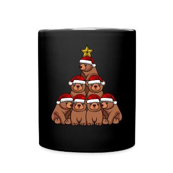 Arbre de Noël de l’ours - Mug uni - noir - Devant