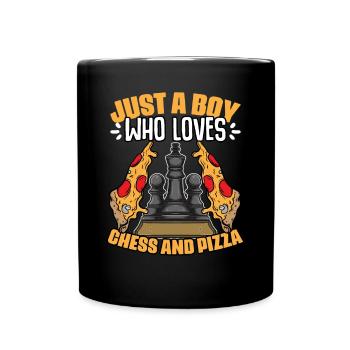 Just a boy who played funny chessboard games for - Full Colour Mug - black - Front